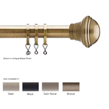 Newport Custom Cut Curtain Rod with Lowell Finial Available in 5 finishes