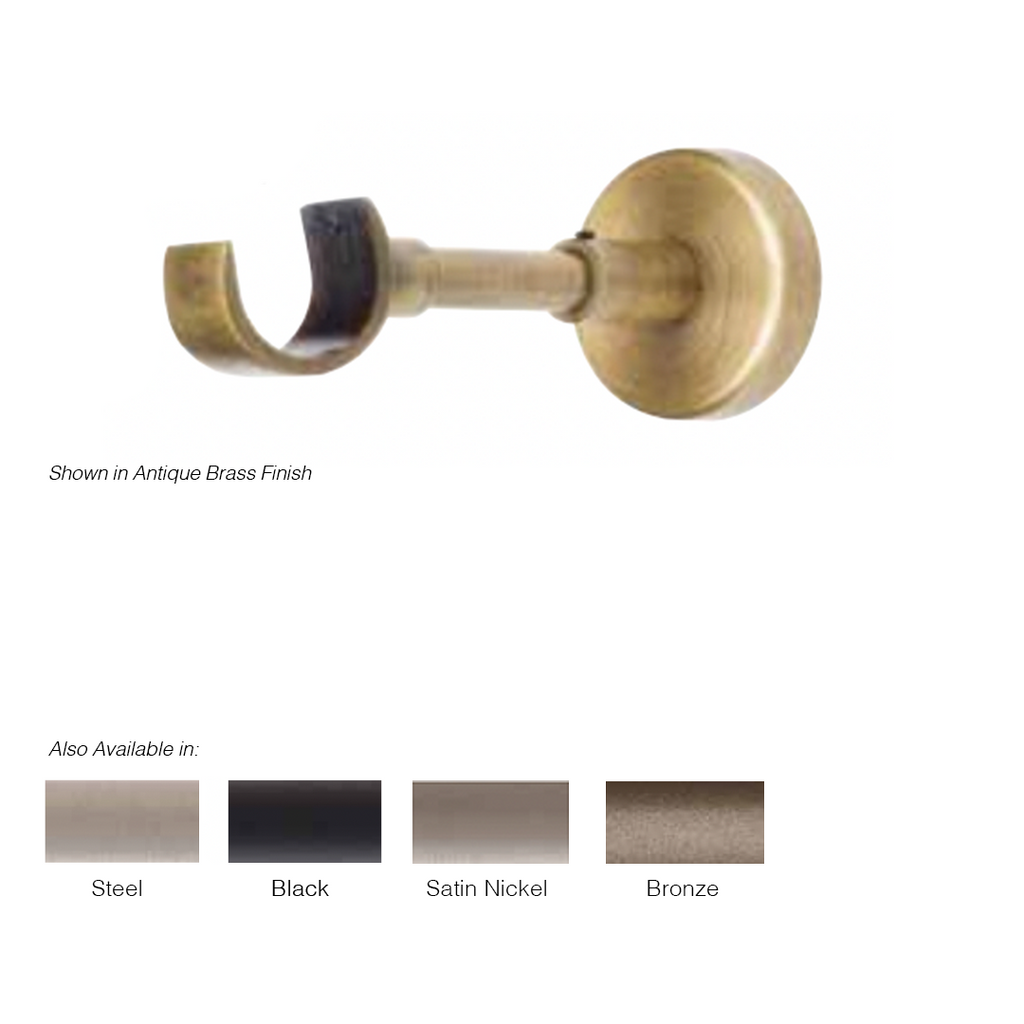 Newport Custom Cut Curtain Rod with Tapa Finial Available in 5 finishes