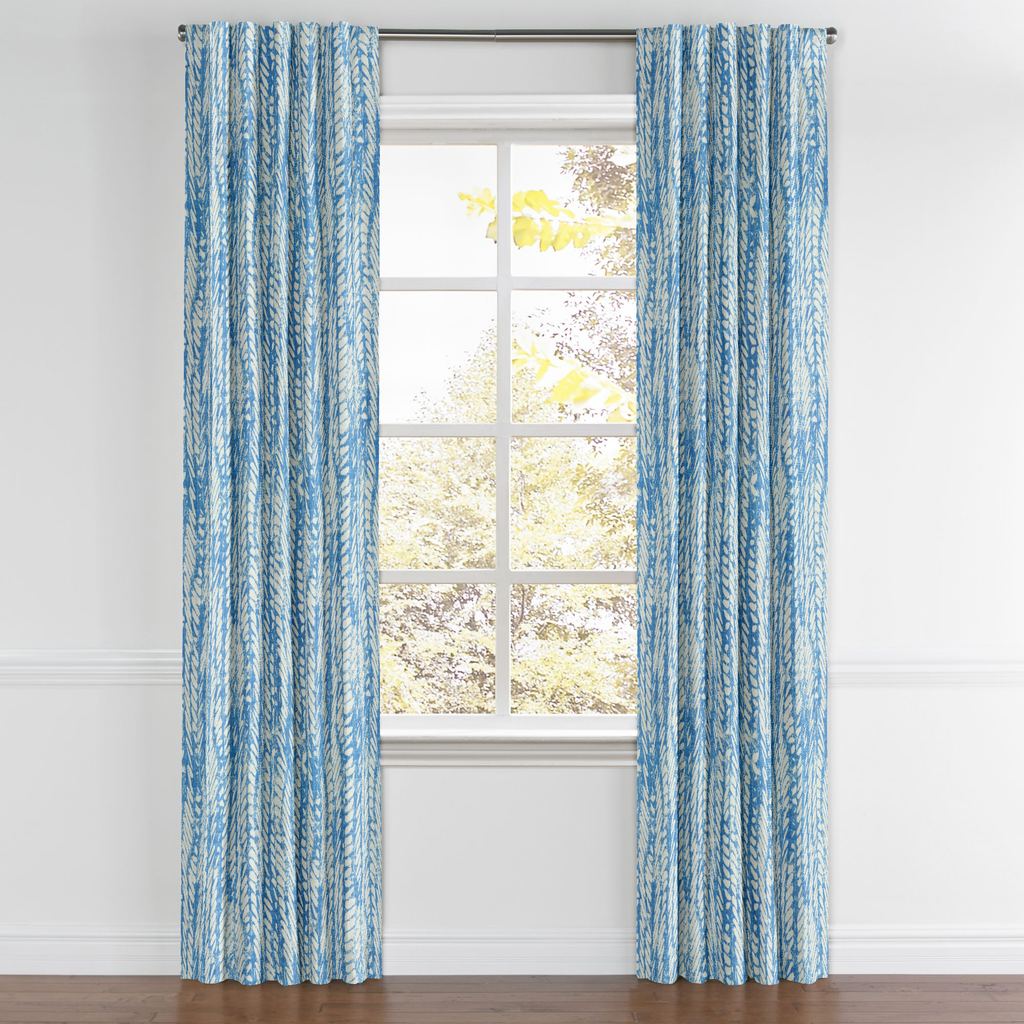 Back Tab Curtains in Rope Walk - Persian Blue