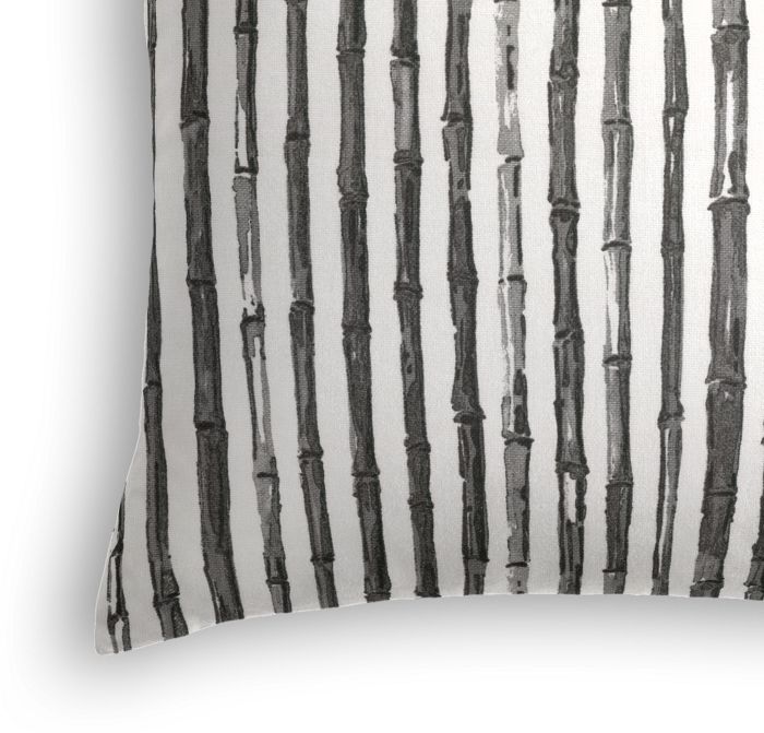 Throw Pillow in Bamboo Shoots - Black