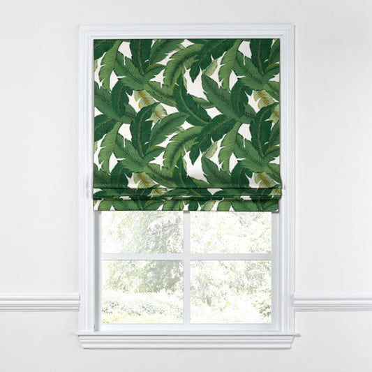 Flat Roman Shade in Be Leaf It - Palm