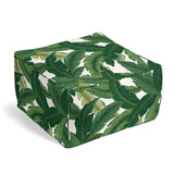 Square Pouf in Be Leaf It - Palm