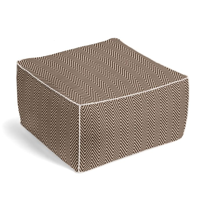 Square Pouf in Big Zig - Brown
