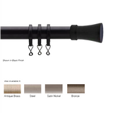 Newport Custom Cut Curtain Rod with Trumpet Finial Available in 5 finishes
