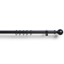 Custom Adjustable Drapery Hardware in Black With Luna Finial