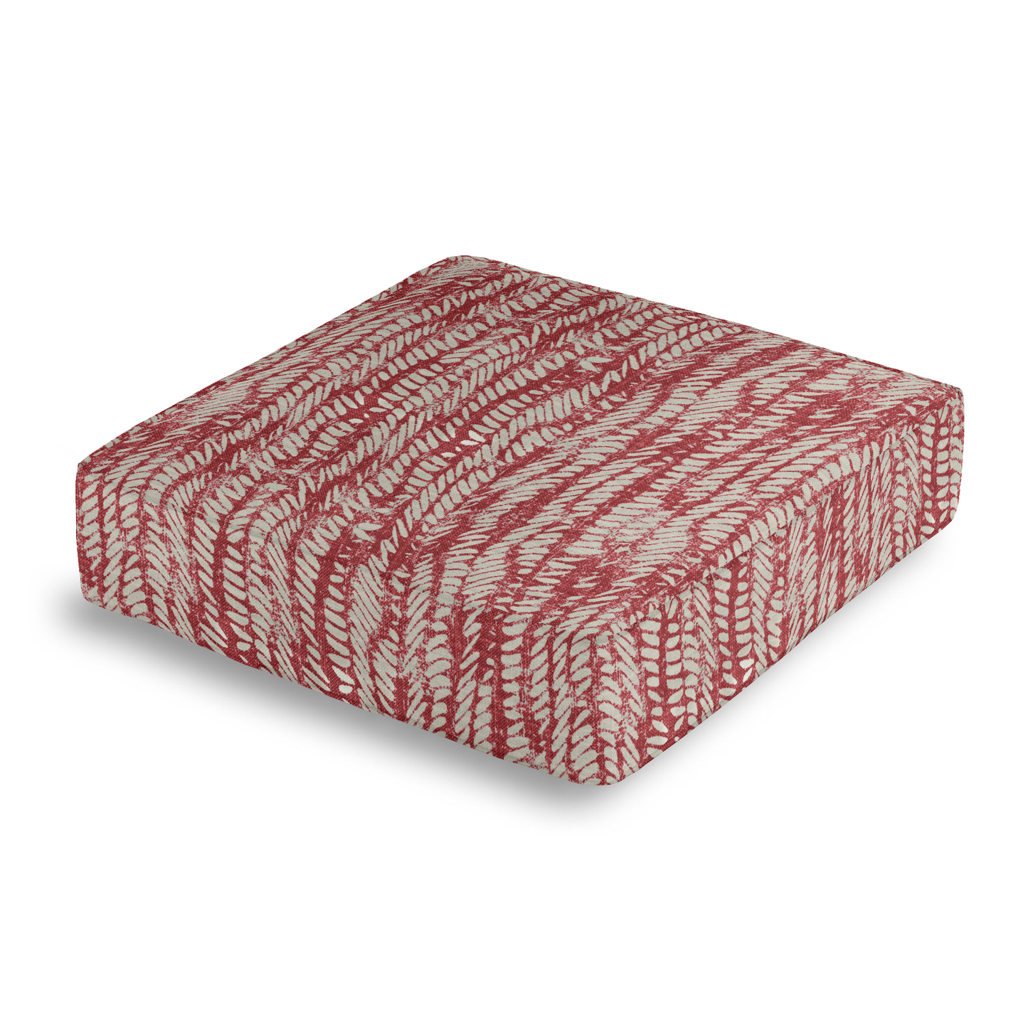 Box Floor Pillow in Rope Walk - Grenadine