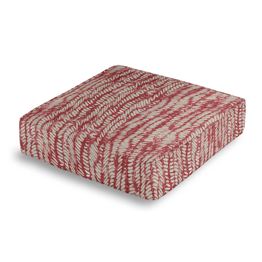 Box Floor Pillow in Rope Walk - Grenadine