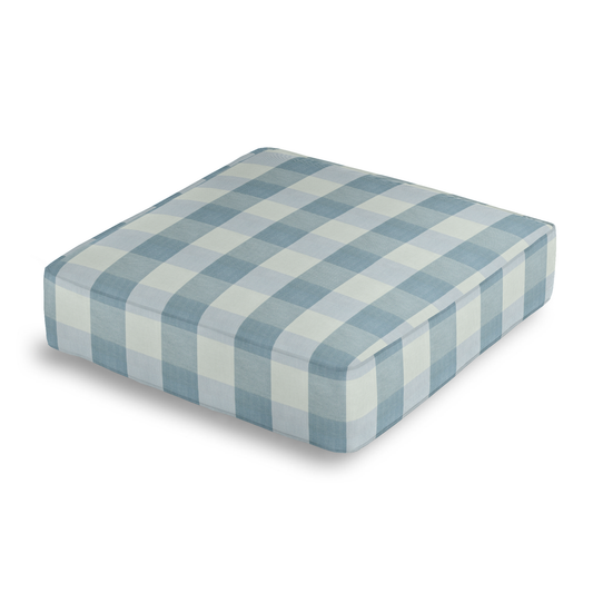 Box Floor Pillow in Foxy Plaid - Harbor