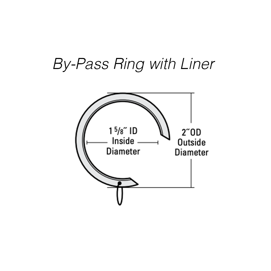 Newport Bypass Drapery Rings, with Liner