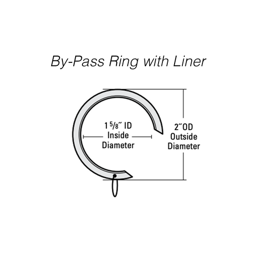 Newport Bypass Drapery Rings, with Liner