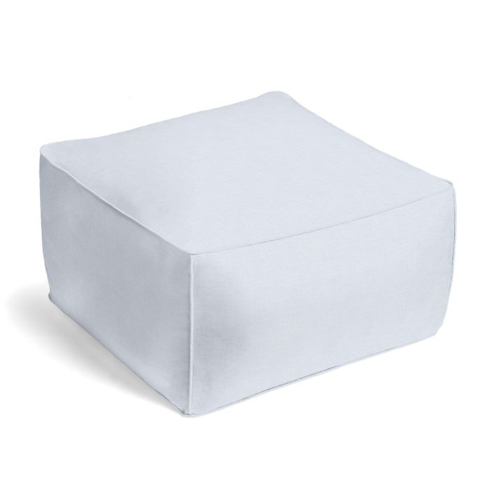 Square Pouf in Classic Linen - Bermuda