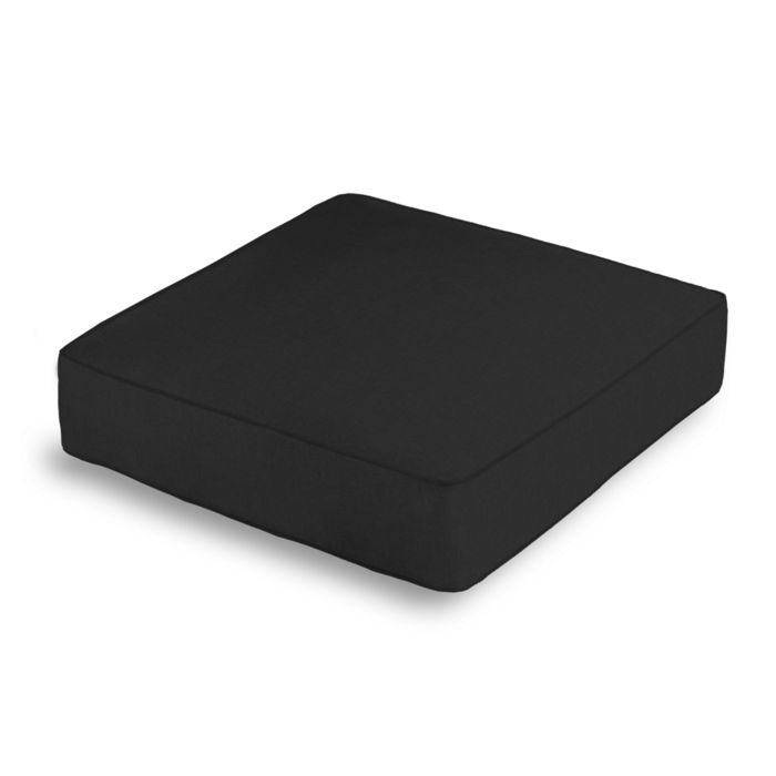Box Floor Pillow in Classic Linen - Black