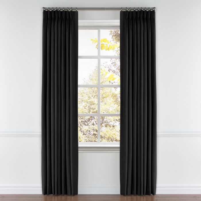 Pinch Pleat Drapery in Classic Linen - Black