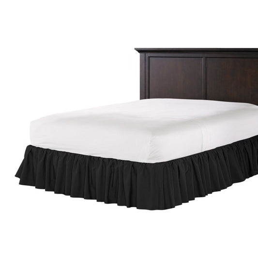 Ruffle Bedskirt in Classic Linen - Black