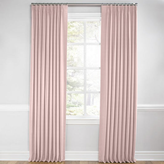 Euro Pleat Drapery in Classic Linen - Blush