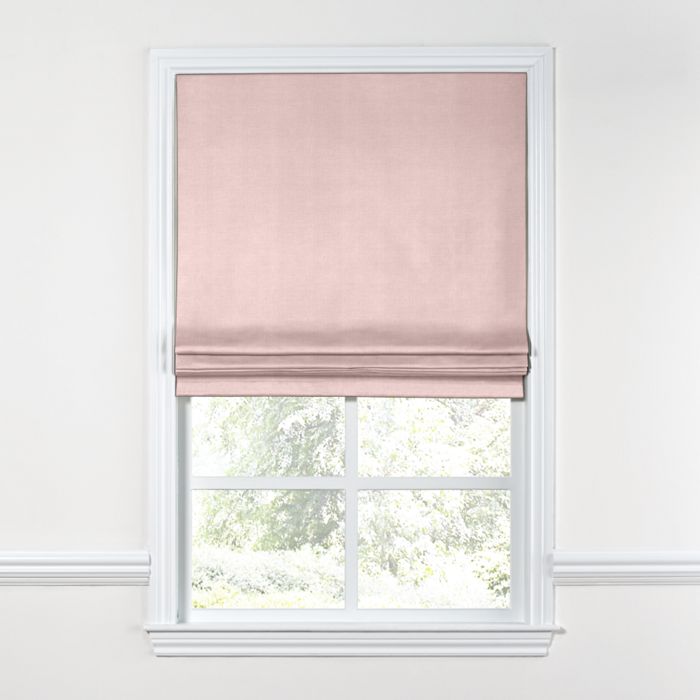 Flat Roman Shade in Classic Linen - Blush