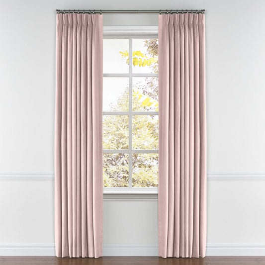 Pinch Pleat Drapery in Classic Linen - Blush