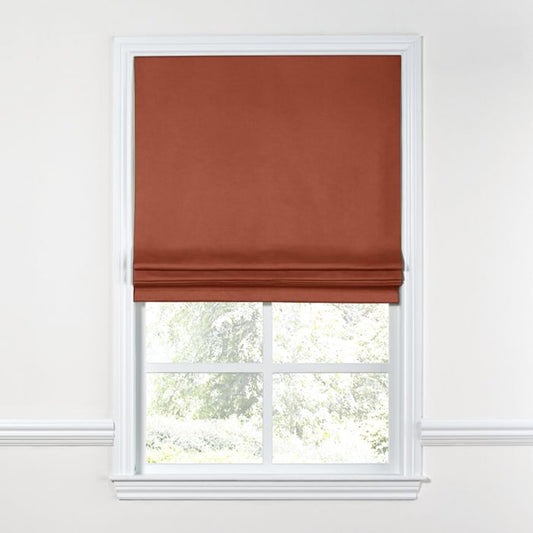 Flat Roman Shade in Classic Linen - Canyon