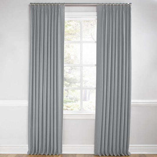 Euro Pleat Drapery in Classic Linen - Cement