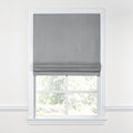 Flat Roman Shade in Classic Linen - Cement