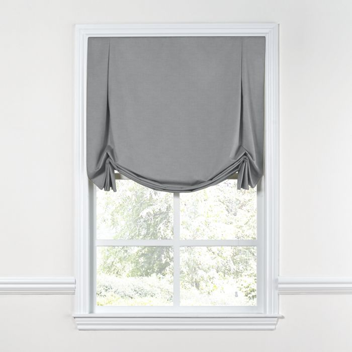 Tulip Roman Shade in Classic Linen - Cement