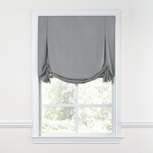 Tulip Roman Shade in Classic Linen - Cement