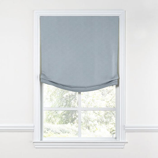 Relaxed Roman Shade in Classic Linen - Storm