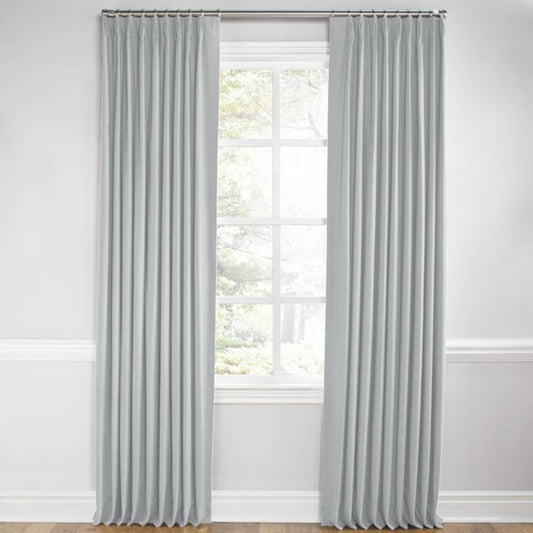 Euro Pleat Drapery in Classic Linen - Grey