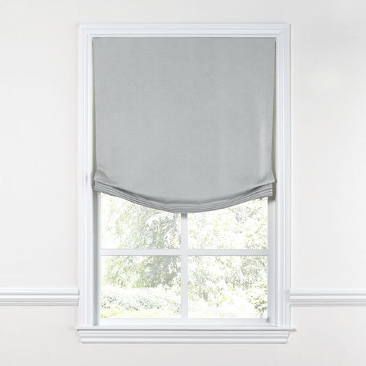 Relaxed Roman Shade in Classic Linen - Grey
