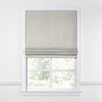 Flat Roman Shade in Classic Linen - Heathered Dove