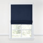 Flat Roman Shade in Classic Linen - Ink