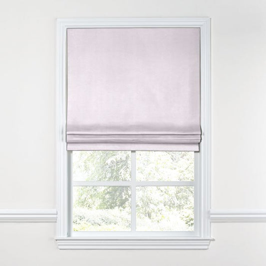 Flat Roman Shade in Classic Linen - Lavender