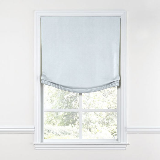 Relaxed Roman Shade in Classic Linen - Mineral