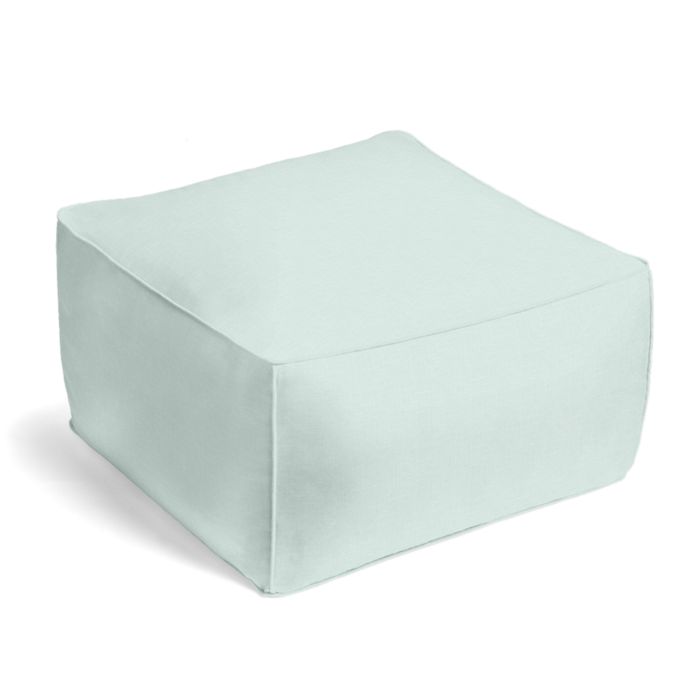 Square Pouf in Classic Linen - Mint