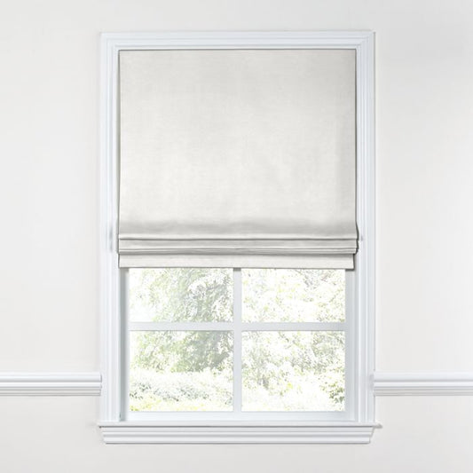 Flat Roman Shade in Classic Linen - Oat