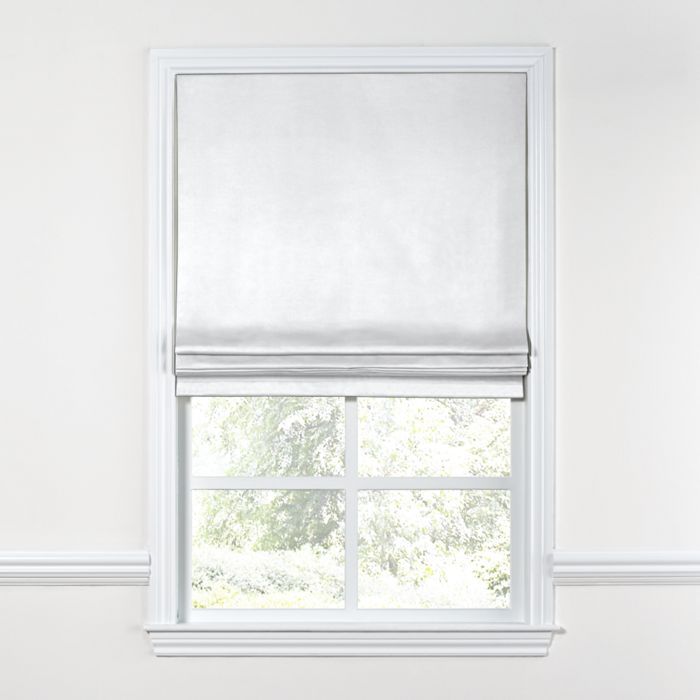 Flat Roman Shade in Classic Linen - Optic White
