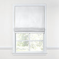 Flat Roman Shade in Classic Linen - Optic White