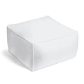 Square Pouf in Classic Linen - Optic White