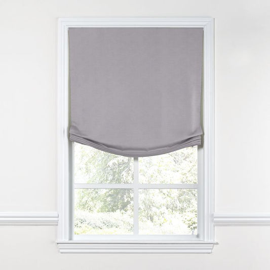 Relaxed Roman Shade in Classic Linen - Orchid