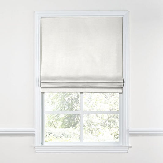 Flat Roman Shade in Classic Linen - Oyster