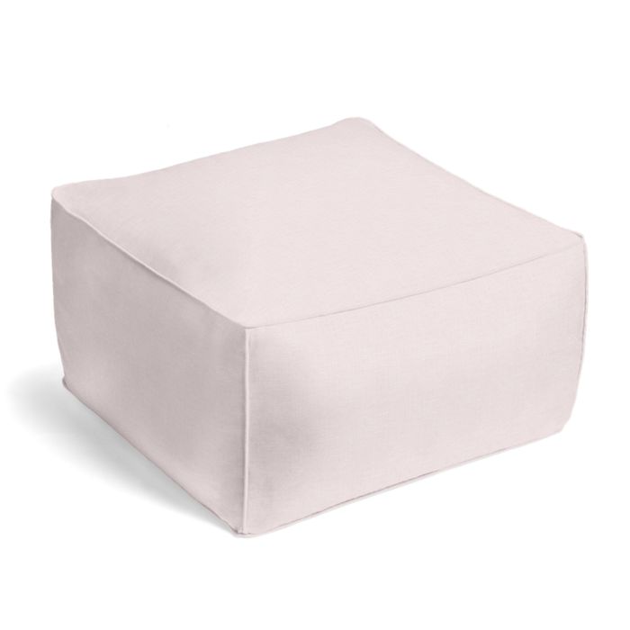 Square Pouf in Classic Linen - Petal