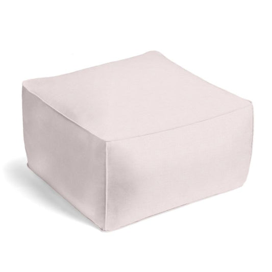 Square Pouf in Classic Linen - Petal