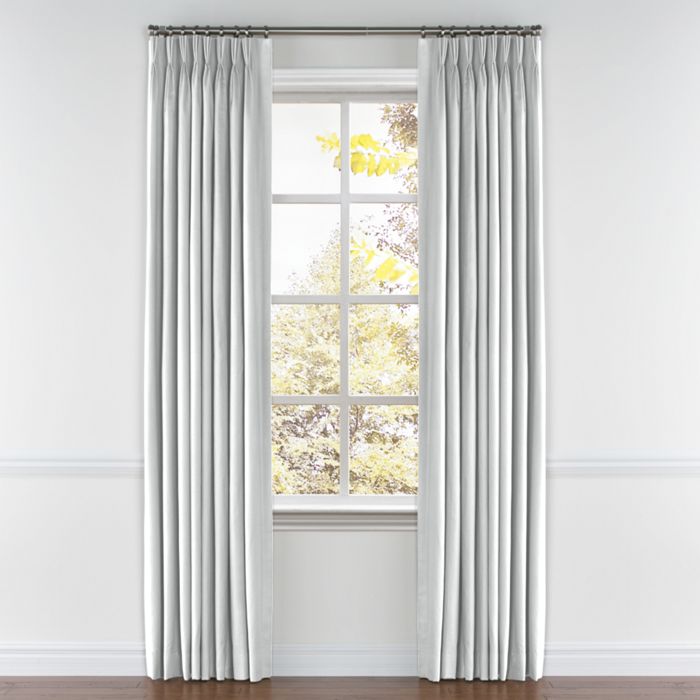Pinch Pleat Drapery in Classic Linen - Silver