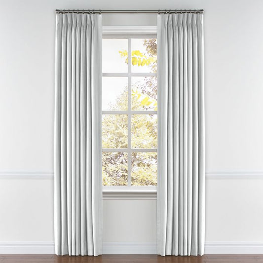 Pinch Pleat Drapery in Classic Linen - Silver