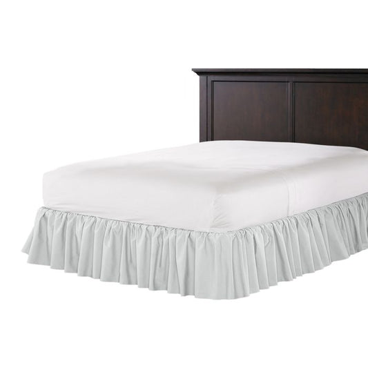 Ruffle Bedskirt in Classic Linen - Silver