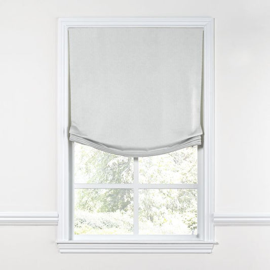 Relaxed Roman Shade in Classic Linen - Silver
