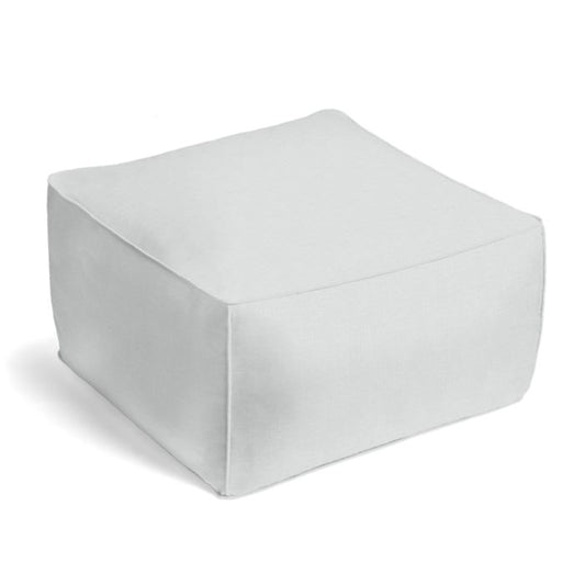 Square Pouf in Classic Linen - Silver