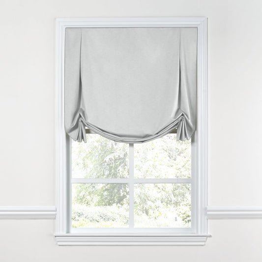 Tulip Roman Shade in Classic Linen - Silver