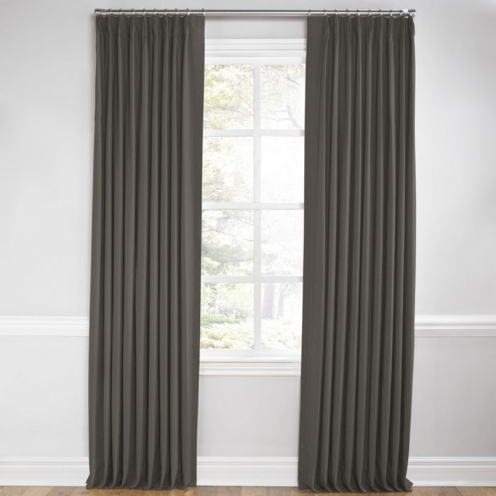 Euro Pleat Drapery in Classic Linen - Smoke