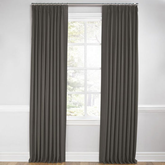 Euro Pleat Drapery in Classic Linen - Smoke